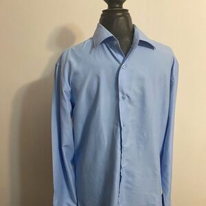Fusion Light Blue Italy Slim Fit button-d dress shirt, size 16-16 1/2
